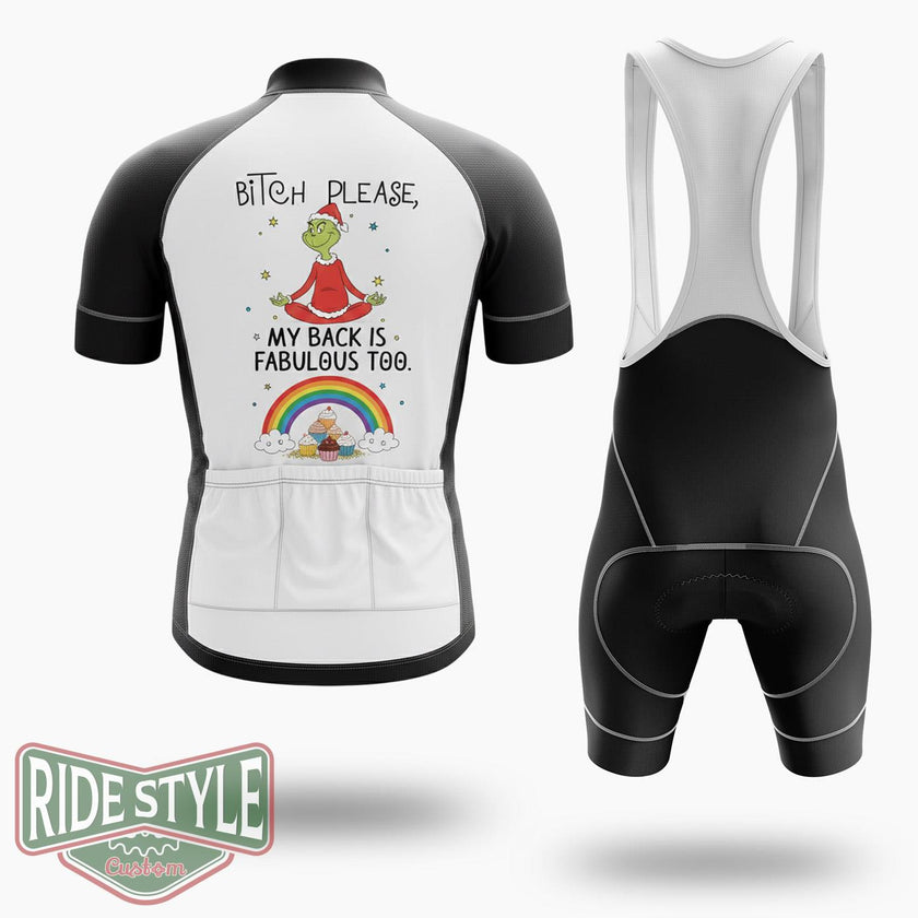 Grinch Bitch Pease Im So Fucking Fabulous Raibown Cycling Jersey Kit - Short Sleeve Cycling Jersey Kit-White