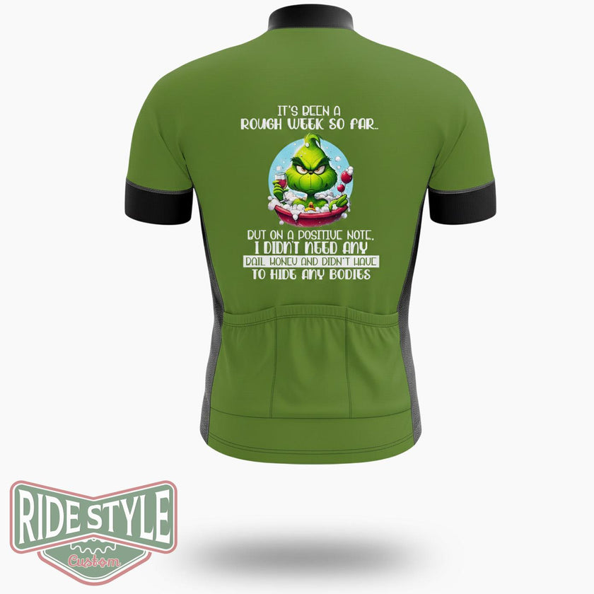 Grinch It's Been A Rough Week So Far Cycling Jersey Kit - Short Sleeve Cycling Jersey-White