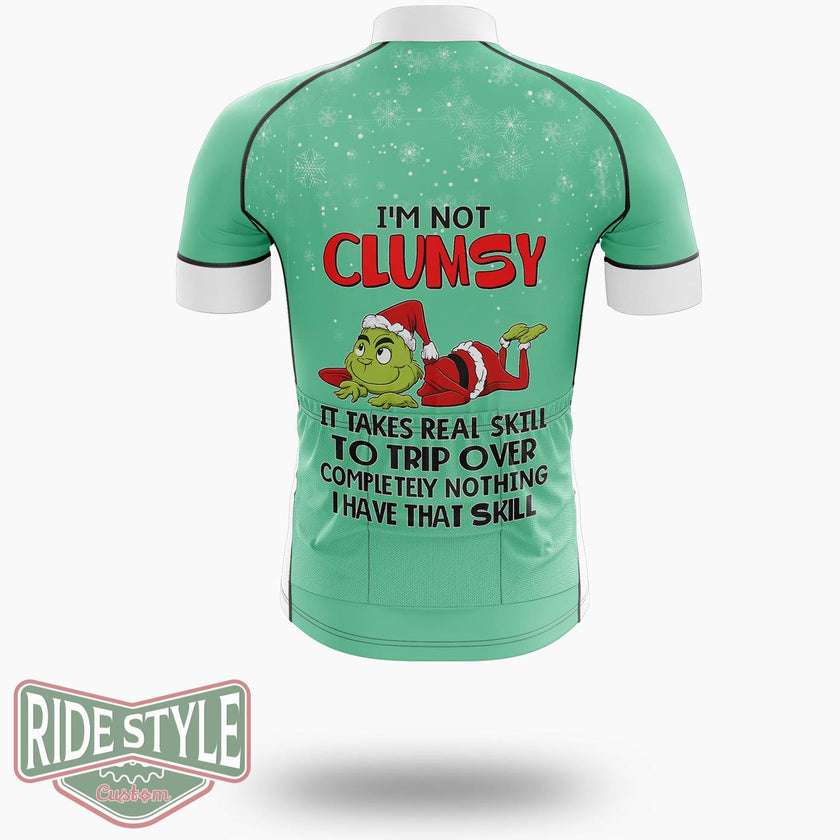 Grrinch I'm Not Clumsy Christmas Cycling Jersey Kit - Short Sleeve Cycling Jersey-White
