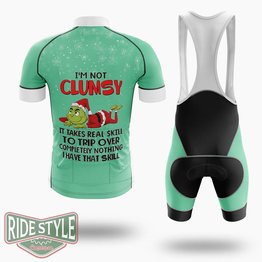 Grrinch I'm Not Clumsy Christmas Cycling Jersey Kit - Short Sleeve Cycling Jersey Kit-White
