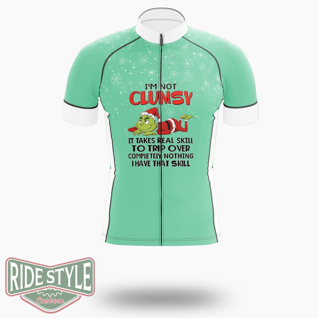 Grrinch I'm Not Clumsy Christmas Cycling Jersey Kit - Short Sleeve Cycling Jersey-White