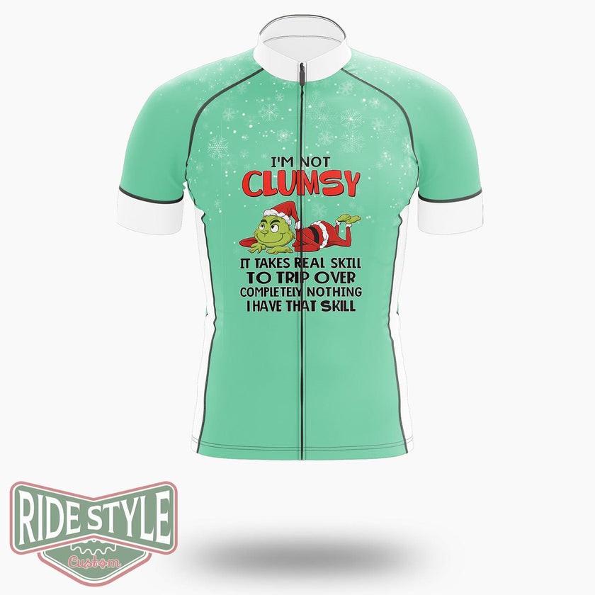 Grrinch I'm Not Clumsy Christmas Cycling Jersey Kit - Short Sleeve Cycling Jersey-White