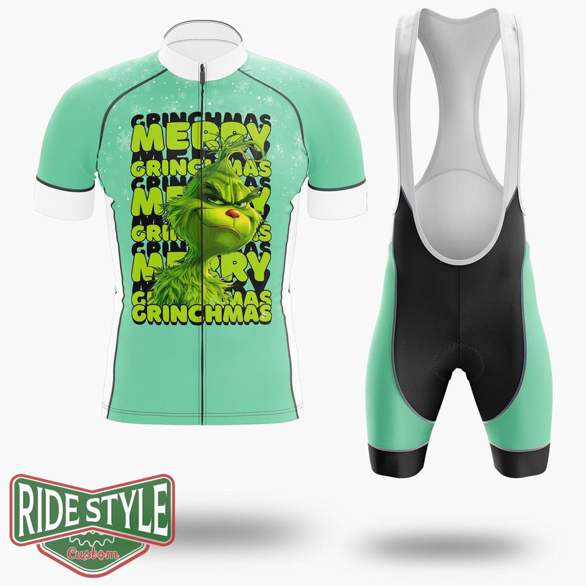 Grrinchmas Merry, Grrinchmas Merry  Christmas Cycling Jersey Kit - Short Sleeve Cycling Jersey Kit-White
