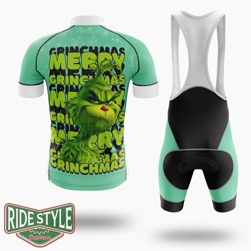 Grrinchmas Merry, Grrinchmas Merry  Christmas Cycling Jersey Kit - Short Sleeve Cycling Jersey Kit-White