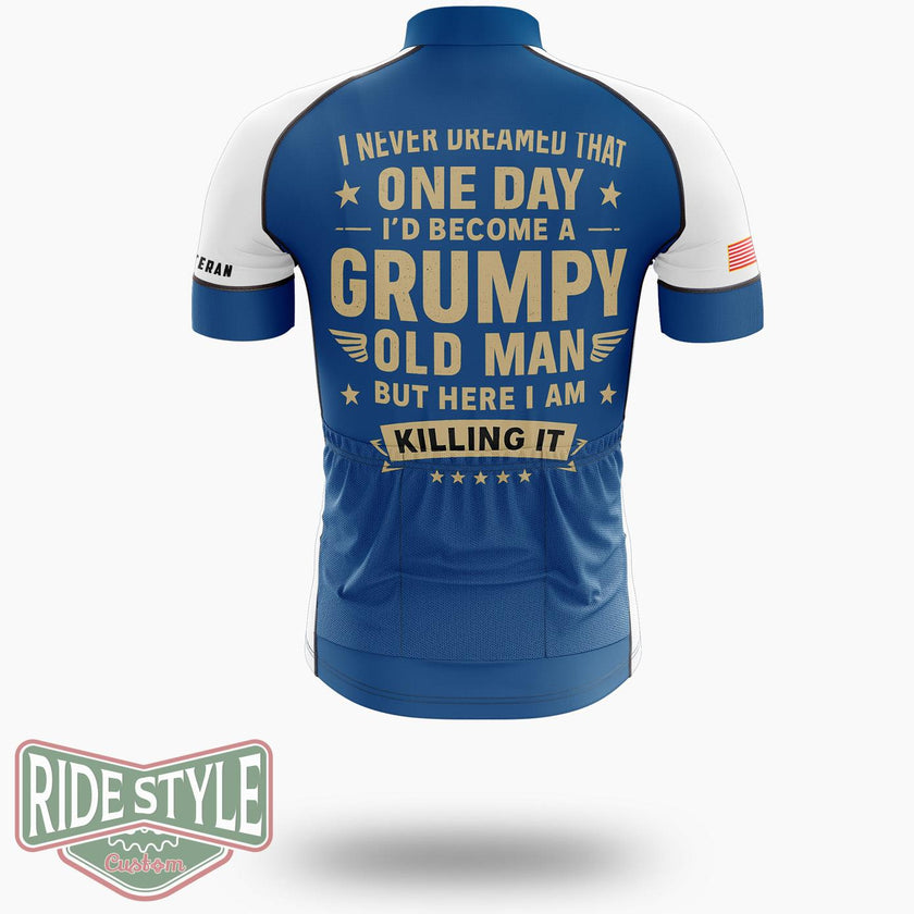 Grumpy Old Man Cycling Jersey - Short Sleeve Cycling Jersey-White