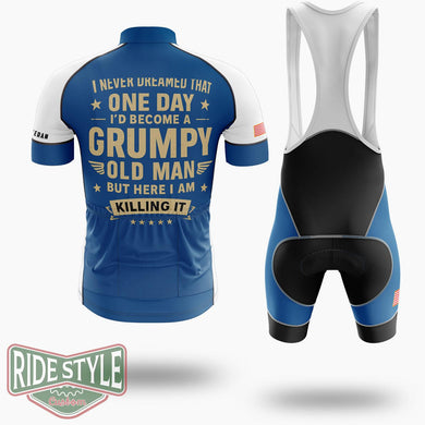 Grumpy Old Man Cycling Jersey - Short Sleeve Cycling Jersey Kit-White