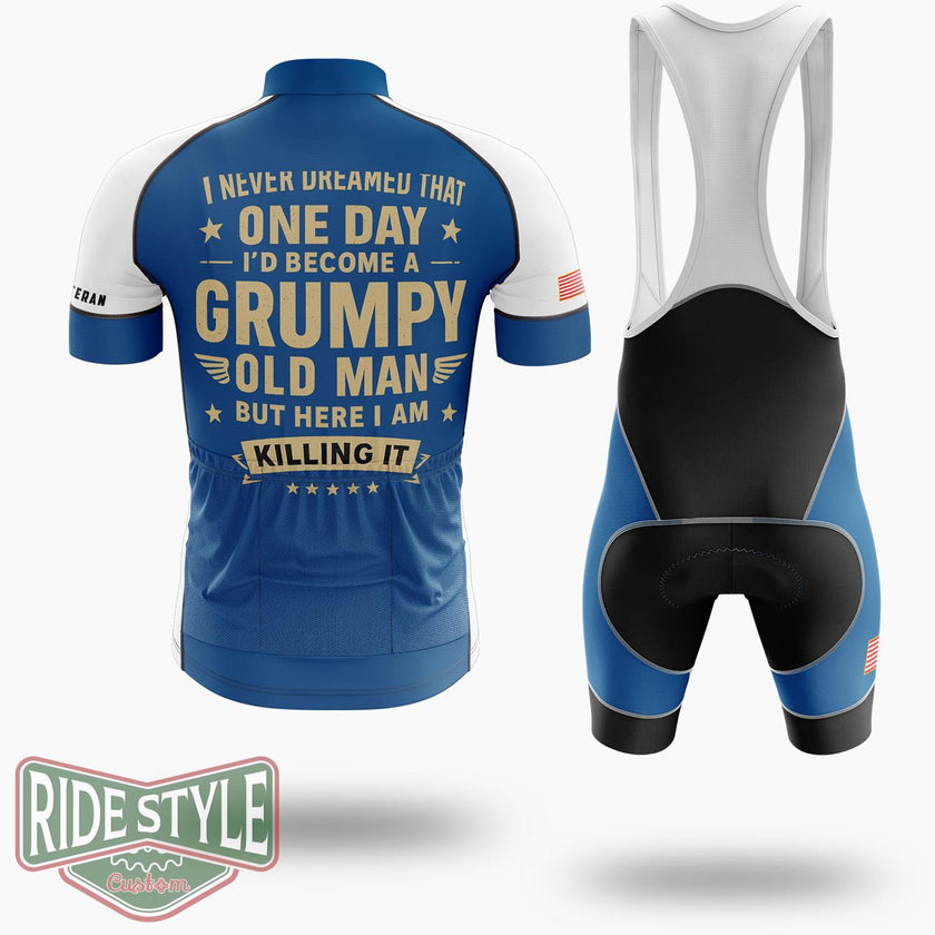 Grumpy Old Man Cycling Jersey - Short Sleeve Cycling Jersey Kit-White