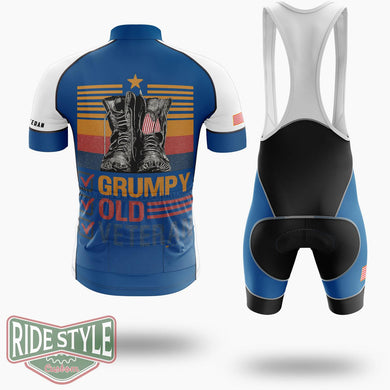Grumpy Old Veteran Cycling Jersey - Short Sleeve Cycling Jersey Kit-White