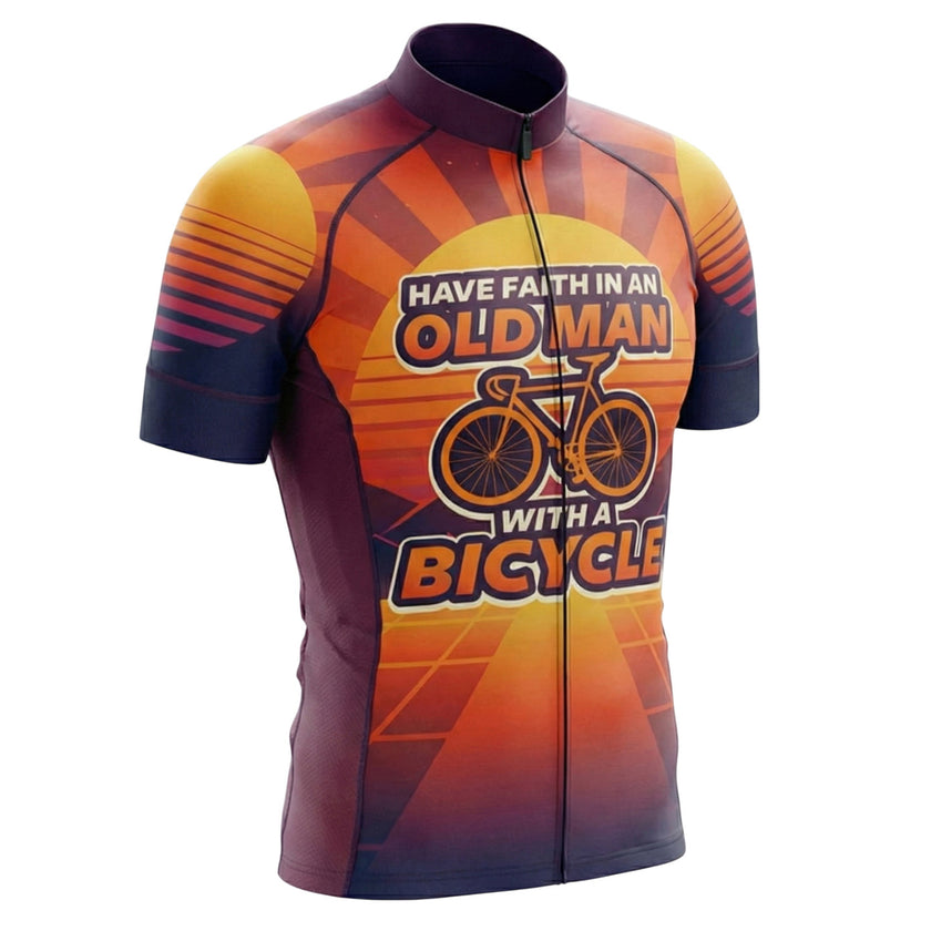 Have Faith In An Old Man With A Bicycle Men Cycling Jersey - Short Sleeve Cycling Jersey-White