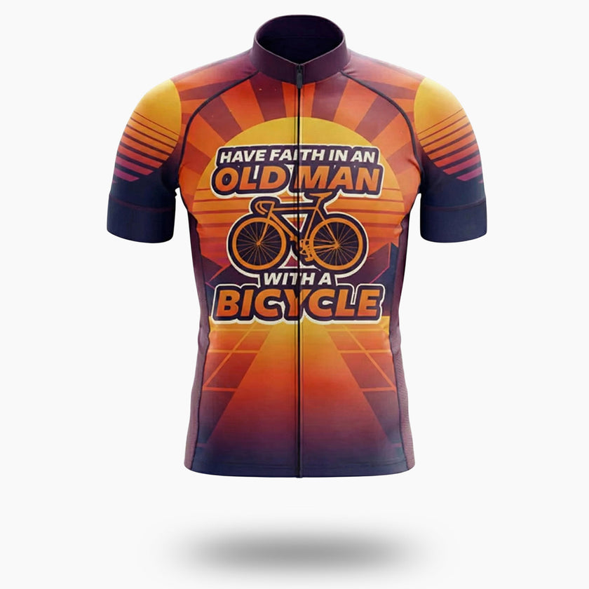 Have Faith In An Old Man With A Bicycle Men Cycling Jersey - Short Sleeve Cycling Jersey-White