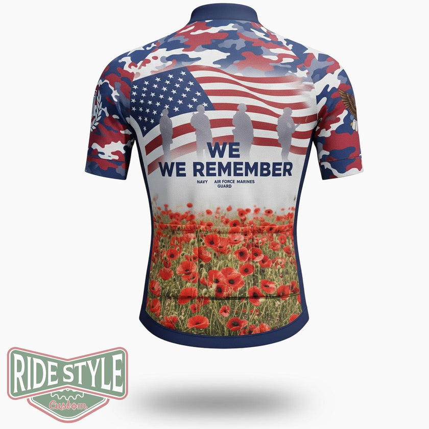 Honor And Remember Memorial Day Cycling Jersey Kit - Short Sleeve Cycling Jersey-White