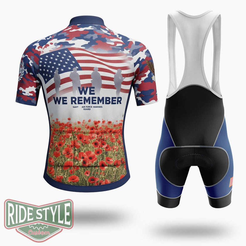 Honor And Remember Memorial Day Cycling Jersey Kit - Short Sleeve Cycling Jersey Kit-White