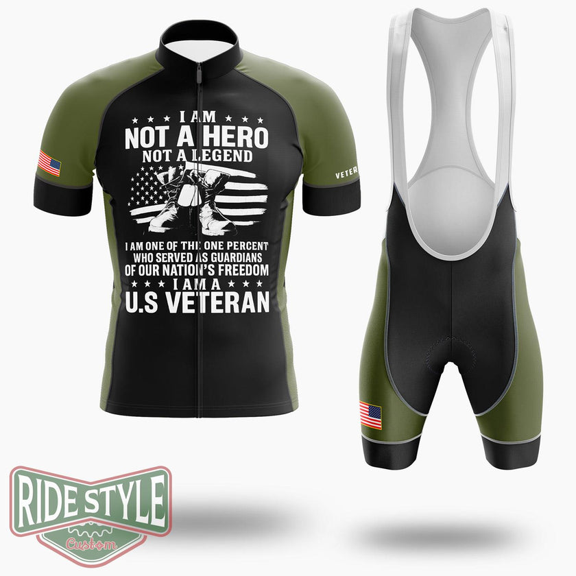 I Am Not A Hero Not A Legend I Am A US Veteran Cycling Jersey, Served As Guardians Veteran Shirt - Short Sleeve Cycling Jersey Kit-White