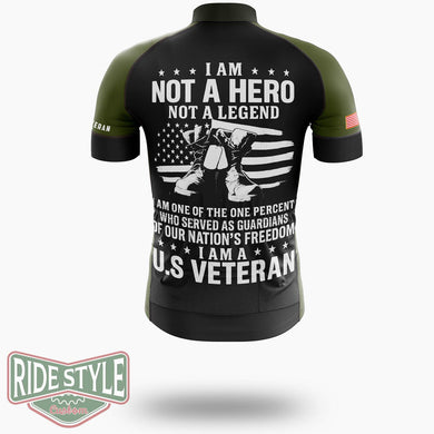 I Am Not A Hero Not A Legend I Am A US Veteran Cycling Jersey, Served As Guardians Veteran Shirt - Short Sleeve Cycling Jersey-White