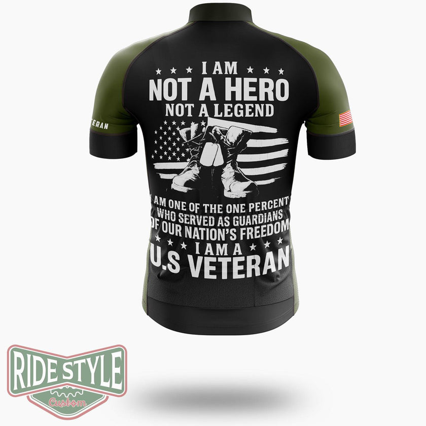 I Am Not A Hero Not A Legend I Am A US Veteran Cycling Jersey, Served As Guardians Veteran Shirt - Short Sleeve Cycling Jersey-White
