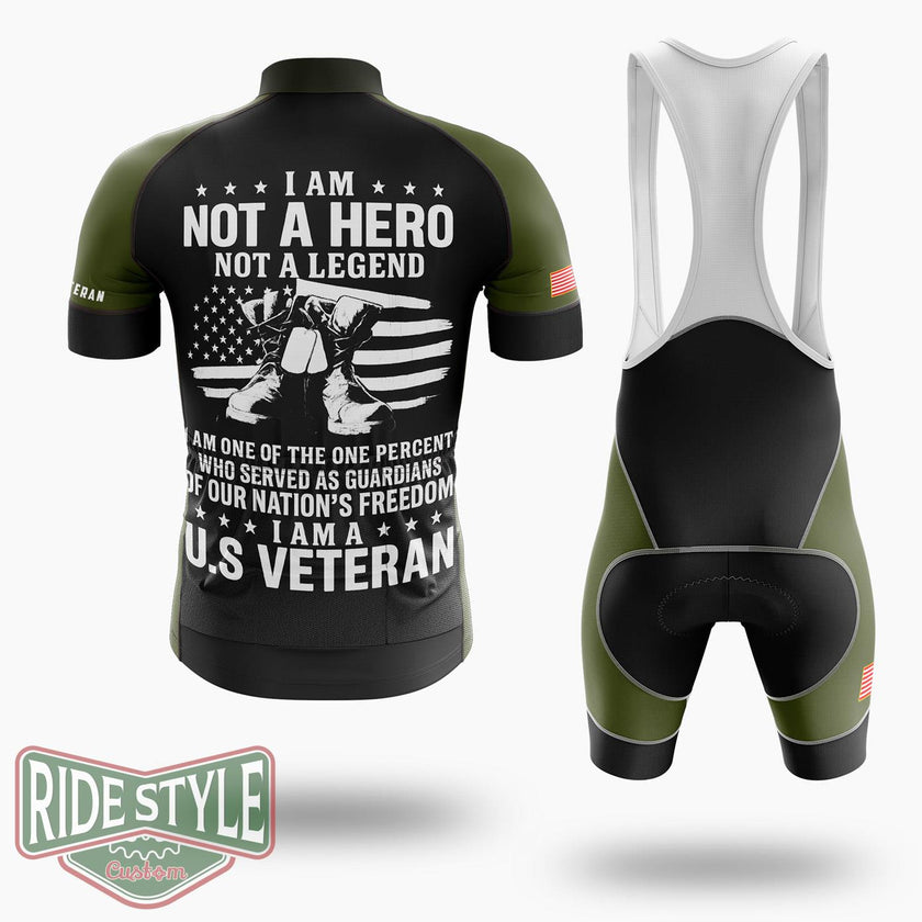 I Am Not A Hero Not A Legend I Am A US Veteran Cycling Jersey, Served As Guardians Veteran Shirt - Short Sleeve Cycling Jersey Kit-White