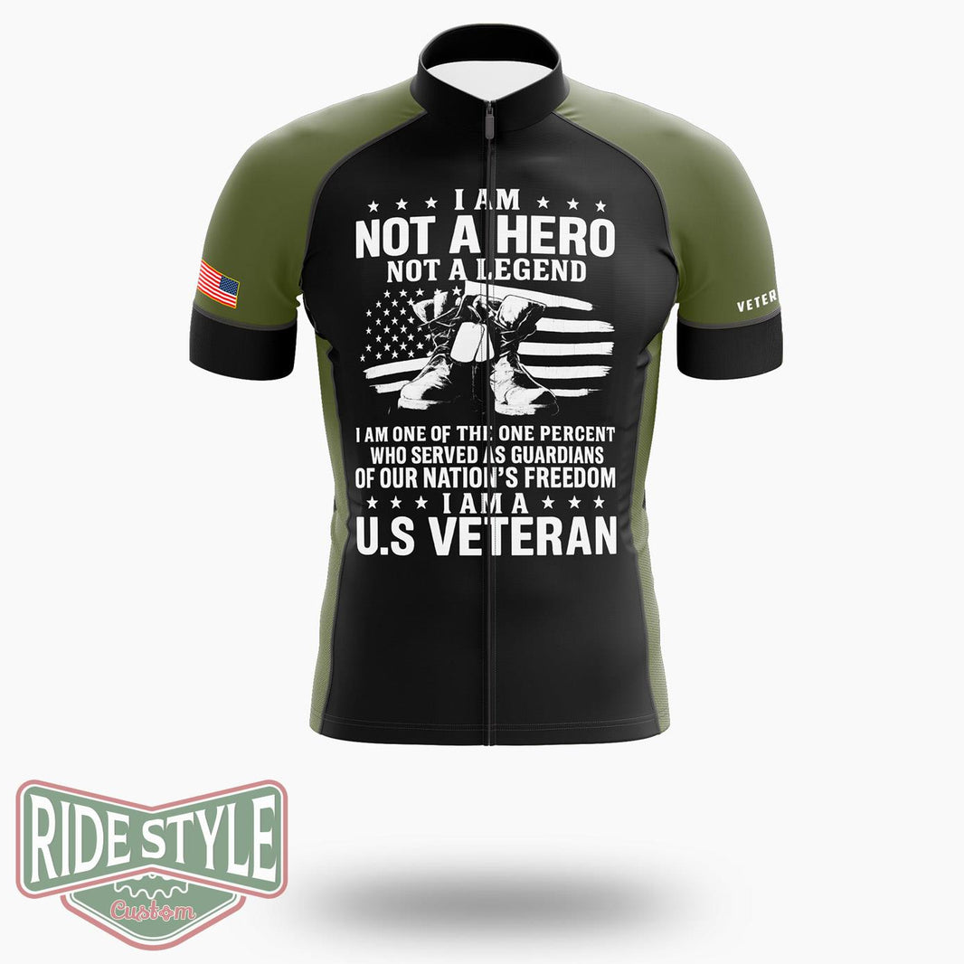 I Am Not A Hero Not A Legend I Am A US Veteran Cycling Jersey, Served As Guardians Veteran Shirt - Short Sleeve Cycling Jersey-White