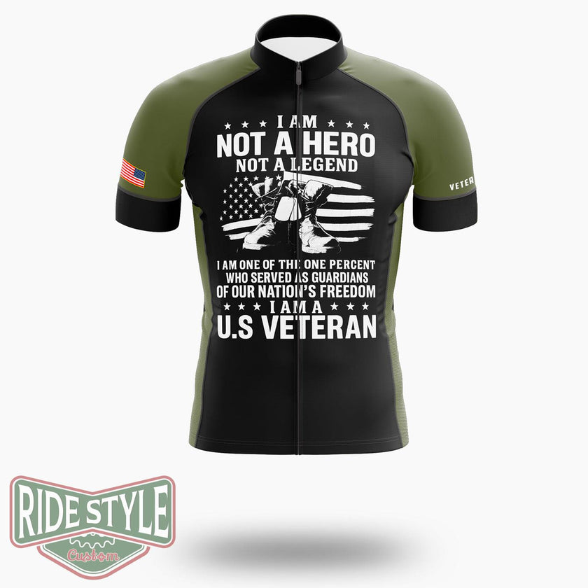I Am Not A Hero Not A Legend I Am A US Veteran Cycling Jersey, Served As Guardians Veteran Shirt - Short Sleeve Cycling Jersey-White