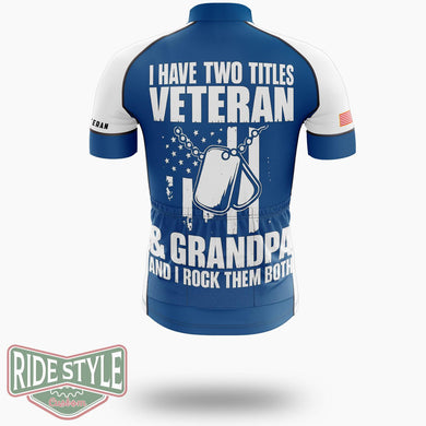 I Have Two Titles Veteran Grumpy Funny Classic Cycling Jersey - Short Sleeve Cycling Jersey-White