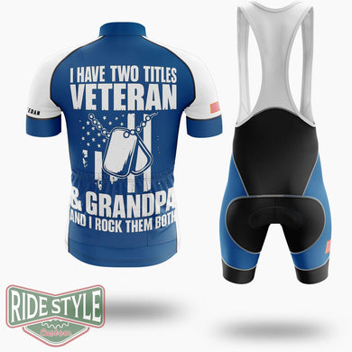 I Have Two Titles Veteran Grumpy Funny Classic Cycling Jersey - Short Sleeve Cycling Jersey Kit-White
