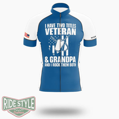 I Have Two Titles Veteran Grumpy Funny Classic Cycling Jersey - Short Sleeve Cycling Jersey-White