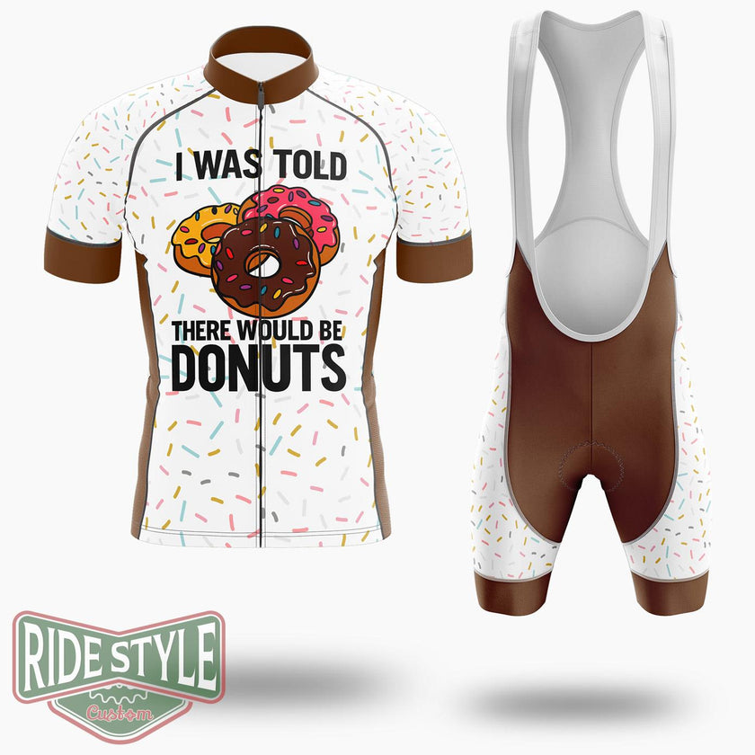 I Was Told There Would Be Donuts Cycling Jersey Kit, Bicycle Clothing Summer New - Short Sleeve Cycling Jersey Kit-White