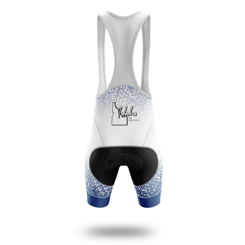 Idaho Cycling Jersey Short Sleeve and Bib, Idaho Map Cycling Jersey - Bib Shorts-White