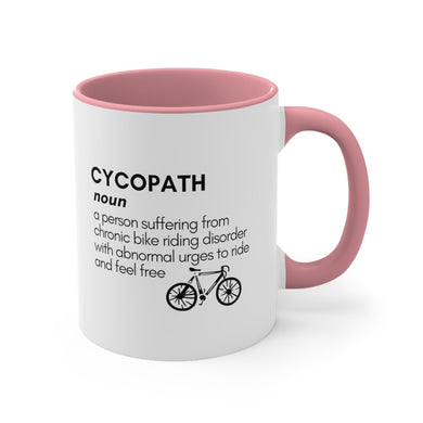 Bike Gift for Cyclists Bike Accent Coffee Mug, 11oz Cycopath Definition for Men or Women Cyclist Joke