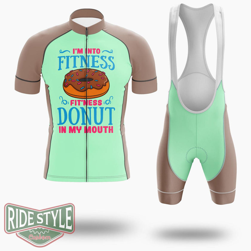 I'm Into Fitness Donut Cycling Jersey Kit, Bicycle Clothing Summer New - Short Sleeve Cycling Jersey Kit-White