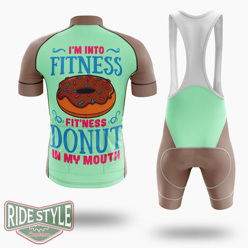 I'm Into Fitness Donut Cycling Jersey Kit, Bicycle Clothing Summer New - Short Sleeve Cycling Jersey Kit-White