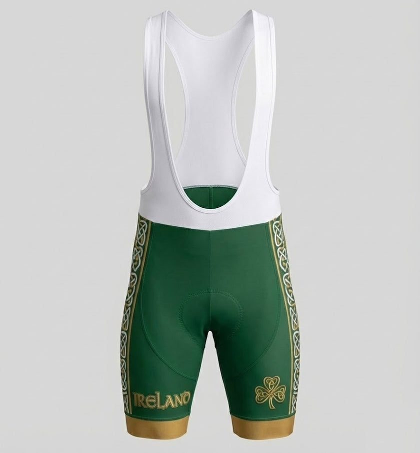 Ireland Cycling Jersey, Ireland Green Cycling Kit - Bib Short-Green