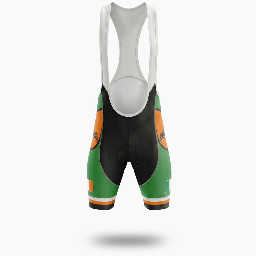 Ireland Flag Cycling Jersey, Gift For Irish People Love Cycling, Cycling Full Kit - Bib Shorts-White