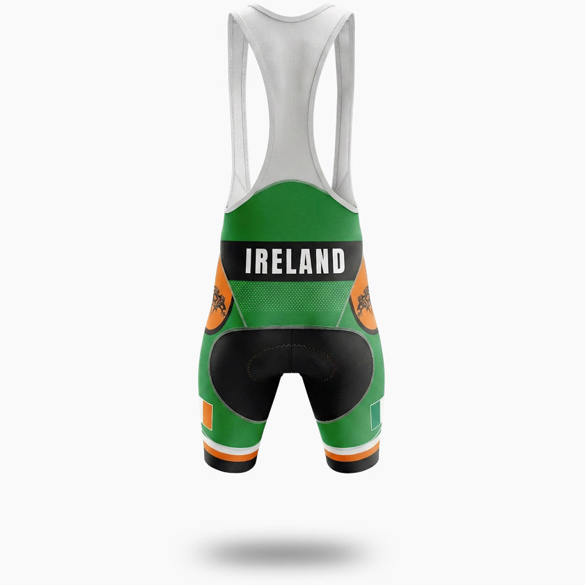 Ireland Flag Cycling Jersey, Gift For Irish People Love Cycling, Cycling Full Kit - Bib Shorts-White