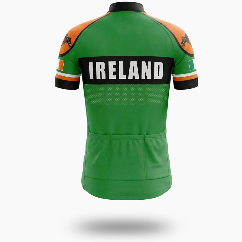 Ireland Flag Cycling Jersey, Gift For Irish People Love Cycling, Cycling Full Kit - Short Sleeve Cycling Jersey-White