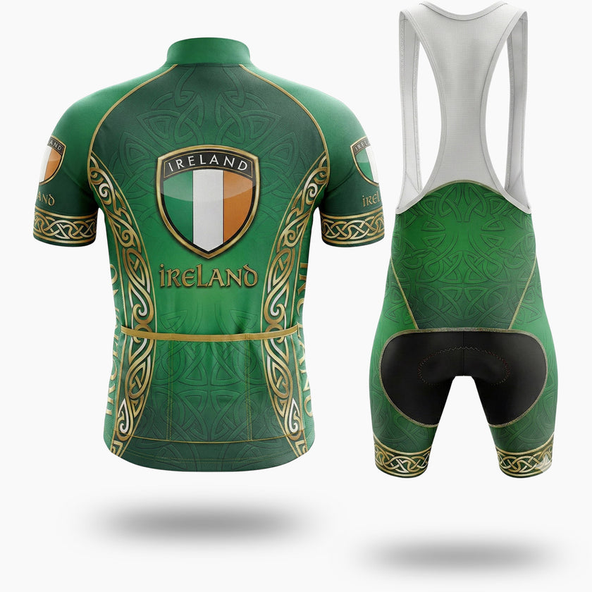 Ireland Flag, Ireland Luxury Cycling Jersey Full Kit - Short Sleeve Cycling Jersey Kit-White