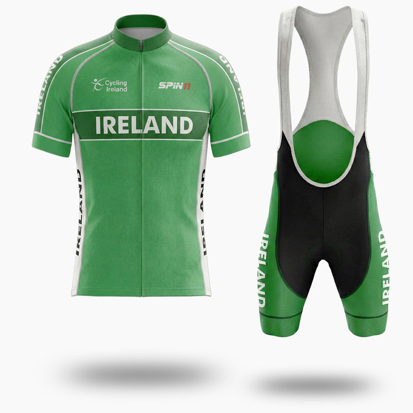 Ireland Green Cycling Jersey, Ireland Team Cycling Kit - Short Sleeve Cycling Jersey Kit-White