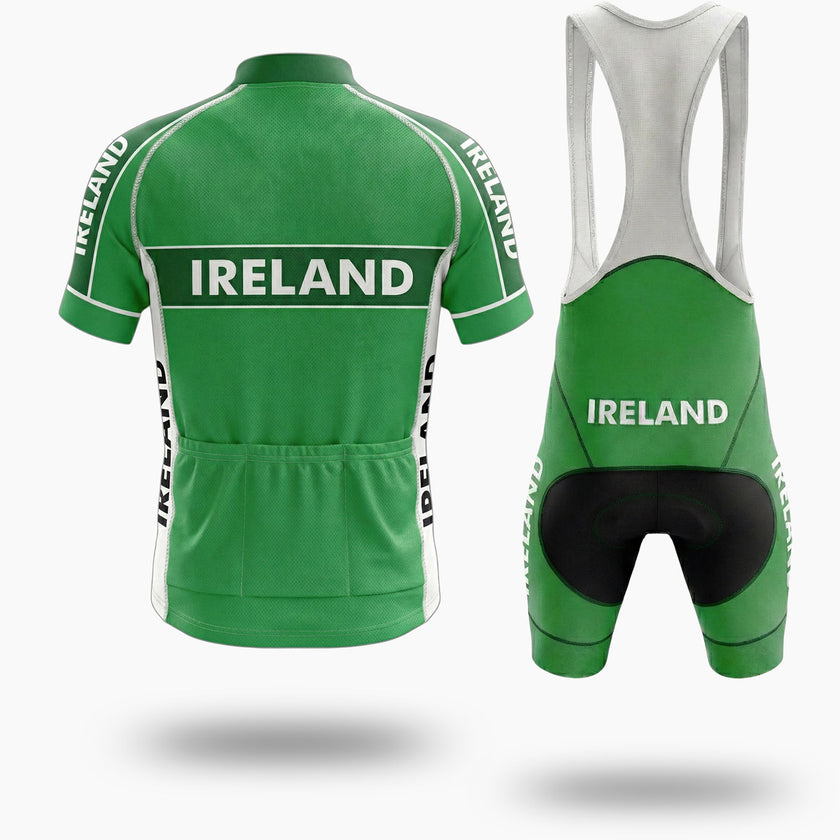 Ireland Green Cycling Jersey, Ireland Team Cycling Kit - Short Sleeve Cycling Jersey Kit-White