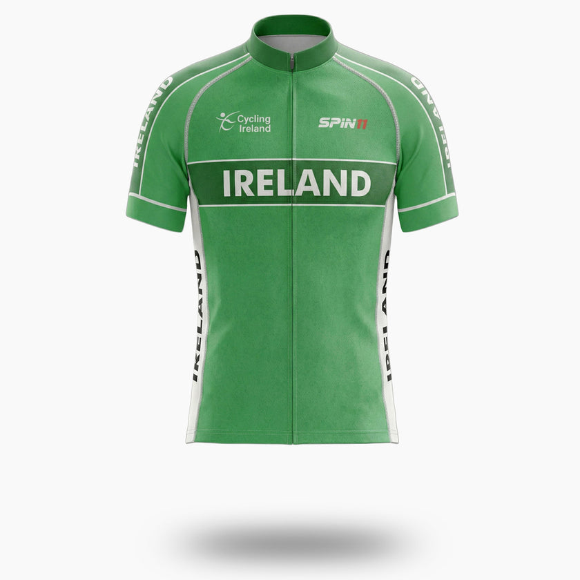 Ireland Green Cycling Jersey, Ireland Team Cycling Kit - Short Sleeve Cycling Jersey-White