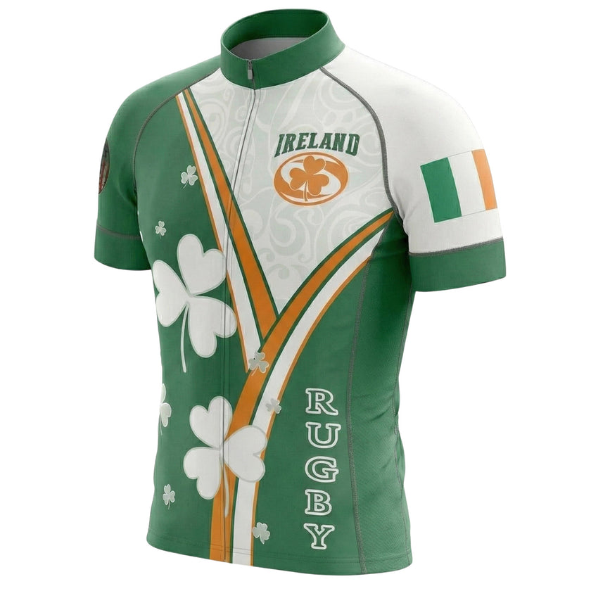 Ireland Irish Holiday Short Sleeve Cycling Jersey Full Kit - Short Sleeve Cycling Jersey-White