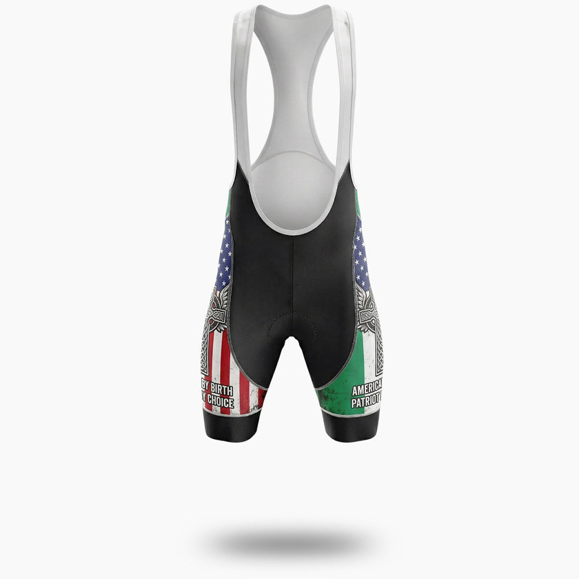Irish By Blood, American By Birth, Patriot By Choice, Irish Cycling Jersey Set - Bib Shorts-White