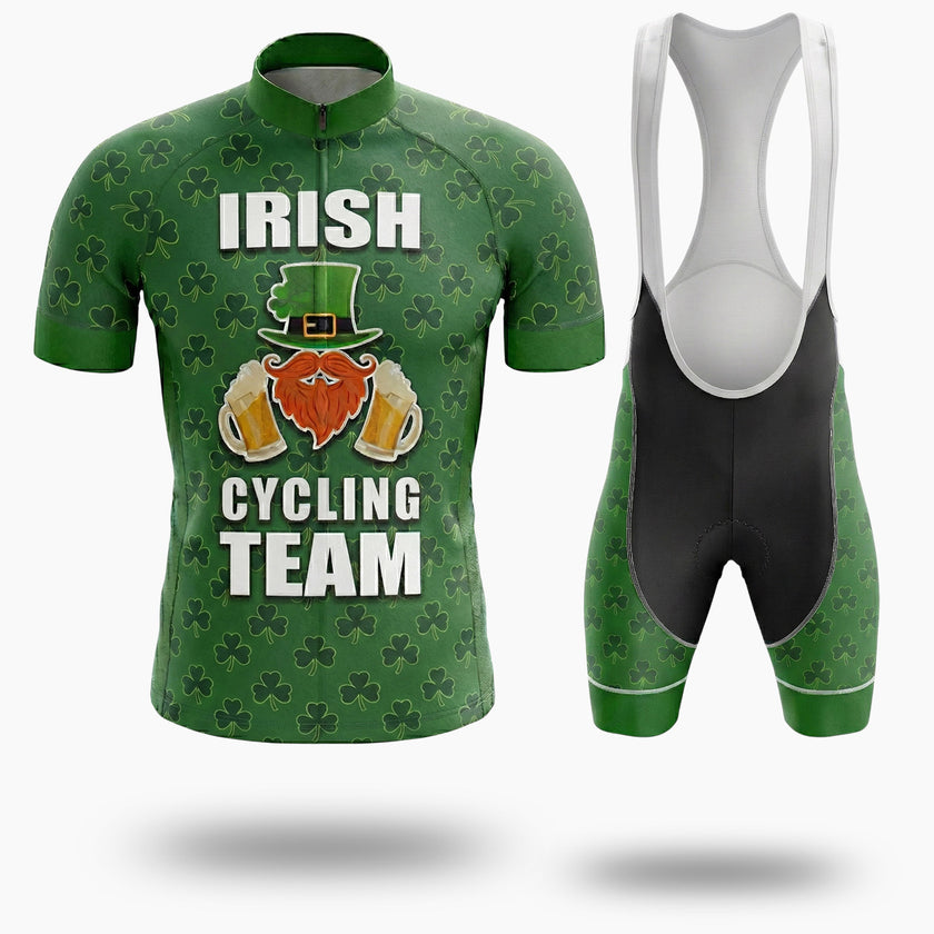 Irish Cycling Team, Irish Holiday For Cyclist By Green Cycling Jersey - Short Sleeve Cycling Jersey Kit-White