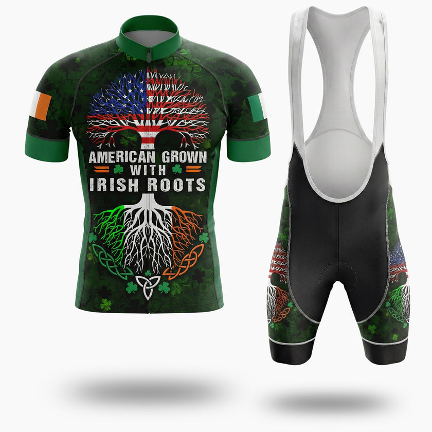 Irish Holiday Cycling Jersey, American Grown With Irish Roots Short Sleeve Jersey & Full Kit - Short Sleeve Cycling Jersey Kit-White