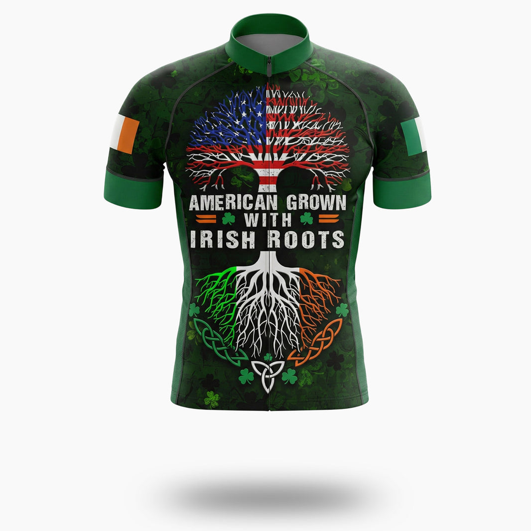 Irish Holiday Cycling Jersey, American Grown With Irish Roots Short Sleeve Jersey & Full Kit - Short Sleeve Cycling Jersey-White
