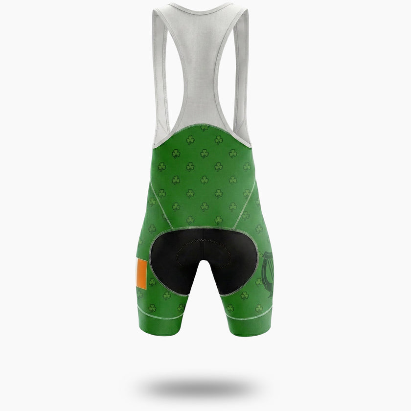 Irish Holiday The Celtic Harp Cycling Short Sleeve Jersey, Green Cycling Full Kit - Bib Shorts-White