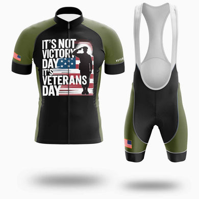 It's Not Victory Day, It's Veterans Day, Veteran Cycling Jersey Short Sleeve - Short Sleeve Cycling Jersey Kit-White