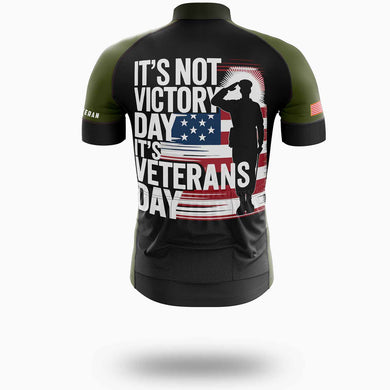 It's Not Victory Day, It's Veterans Day, Veteran Cycling Jersey Short Sleeve - Short Sleeve Cycling Jersey-White