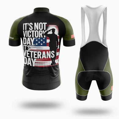 It's Not Victory Day, It's Veterans Day, Veteran Cycling Jersey Short Sleeve - Short Sleeve Cycling Jersey Kit-White