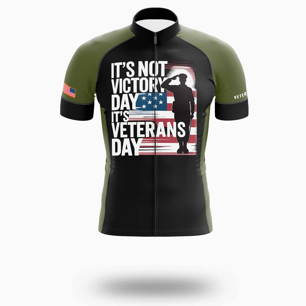 It's Not Victory Day, It's Veterans Day, Veteran Cycling Jersey Short Sleeve - Short Sleeve Cycling Jersey-White