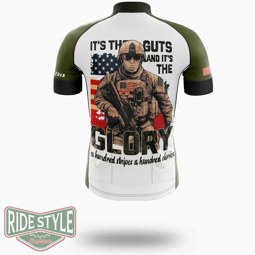 It's The Guts And The Glory Patriotic Cycling Jersey - Short Sleeve Cycling Jersey-White