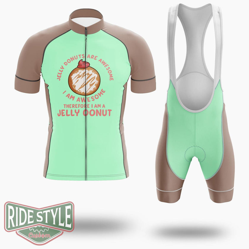 Jelly Donuts Are Awesome I Am Awesome Funny Jelly Donut Cycling Jersey Kit, Bicycle Clothing Summer New - Short Sleeve Cycling Jersey Kit-White